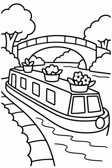 Canal Boat coloring page