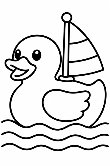 Rubber Duck Boat coloring page