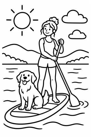 Paddle Board coloring page