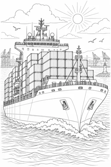 Cargo Ship coloring page