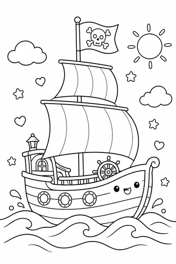 Pirate Ship Adventure coloring page