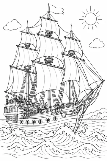 Tall Ship coloring page