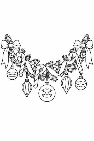 Candy Cane Garland coloring page