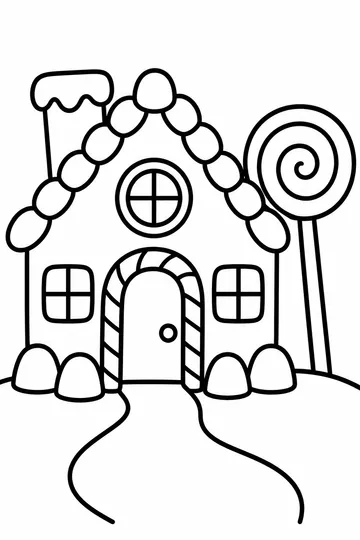 Candy Cane House coloring page