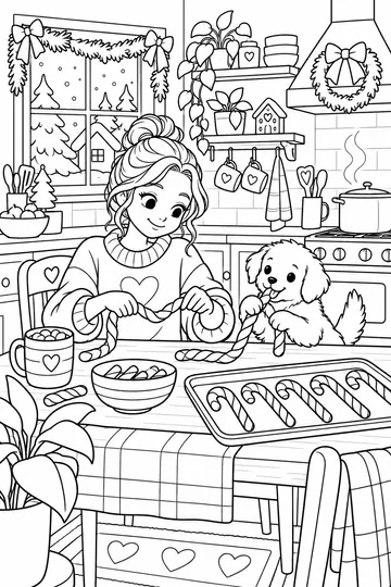 Candy Cane Kitchen coloring page