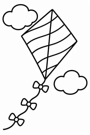 Candy Cane Kite coloring page