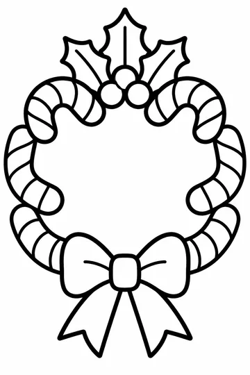 Candy Cane Wreath coloring page