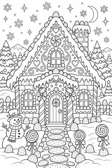 Gingerbread House coloring page