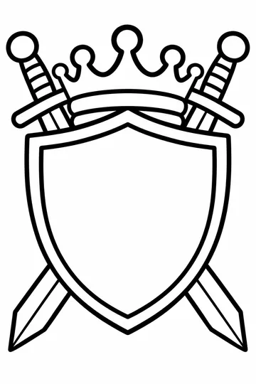 Crown and Shield coloring page