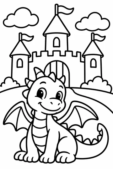 Friendly Dragon coloring page