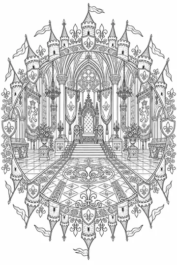 Throne Room Mandala coloring page