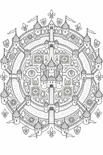 Castle Grounds Mandala coloring page