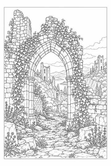 Castle Ruins coloring page