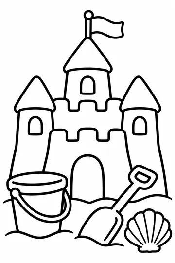 Sandcastle coloring page