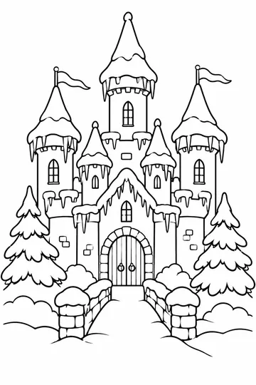 Winter Castle coloring page