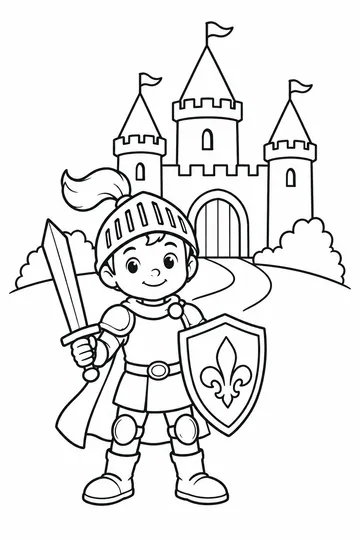 Little Knight coloring page
