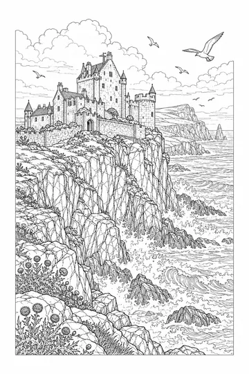 Castle on the Cliff coloring page