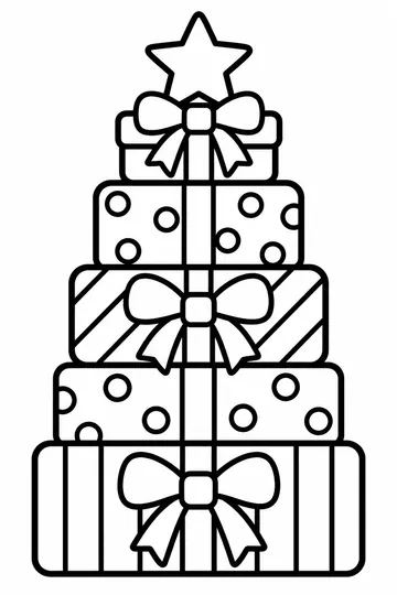 Stack of Presents coloring page