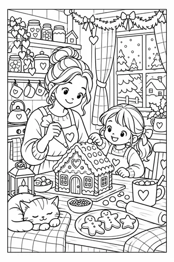 December Kitchen coloring page