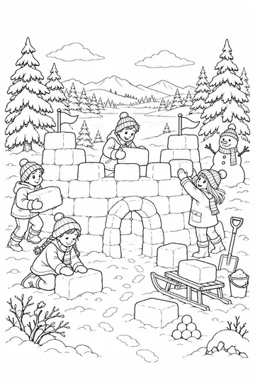 Snow Fort coloring page