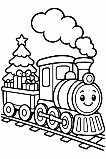 Christmas Train coloring page