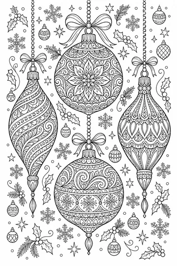 Ornaments Zentangle coloring page
