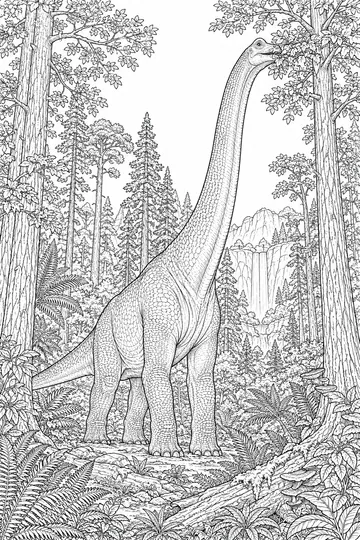 Brachiosaurus Forest coloring page