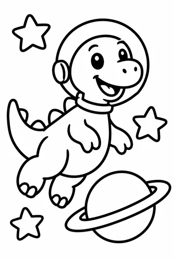 Dinosaur Astronaut coloring page