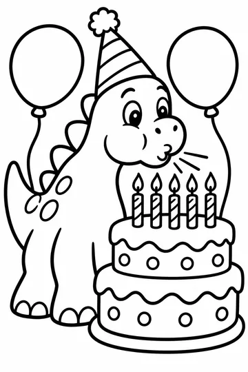 Dinosaur Birthday coloring page