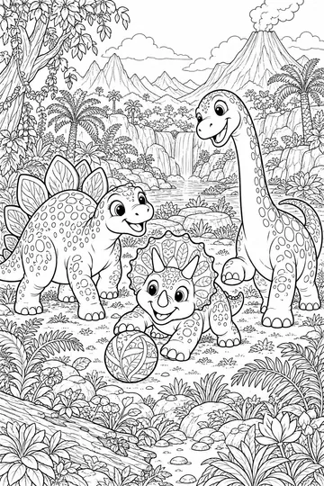 Dinosaur Friends coloring page
