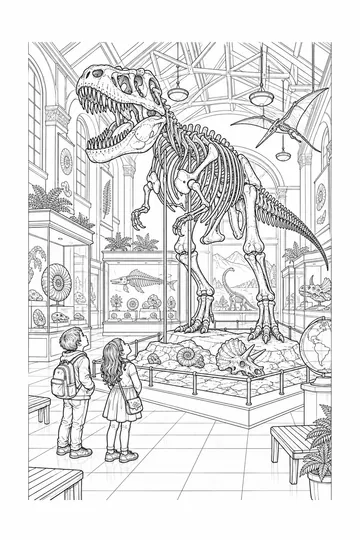 Dinosaur Museum coloring page
