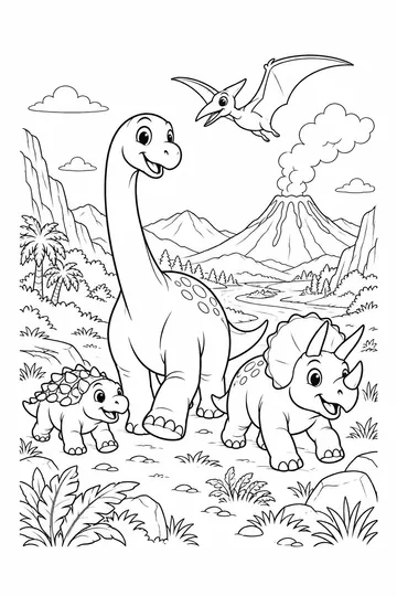 Volcano Valley coloring page