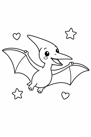 Flying Pterosaur coloring page