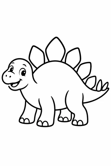 Simple Stegosaurus coloring page