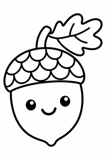 Smiling Acorn coloring page