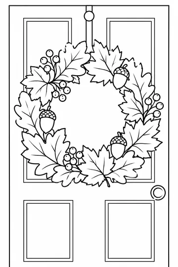 Autumn Wreath coloring page