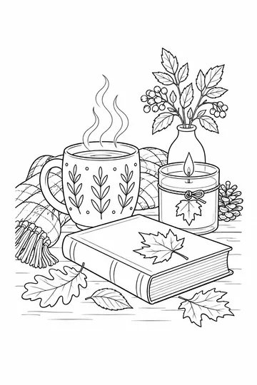 Fall Aesthetic coloring page