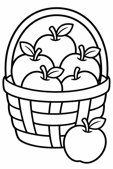 Apple Basket coloring page