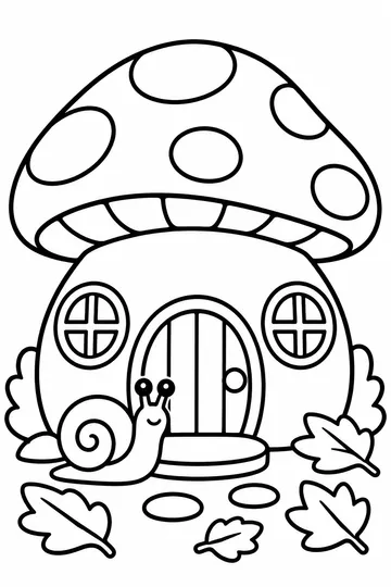 Mushroom House coloring page