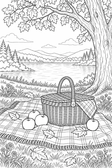 Fall Picnic coloring page