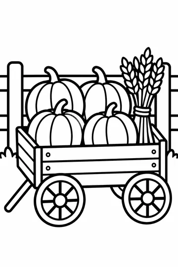 Pumpkin Wagon coloring page