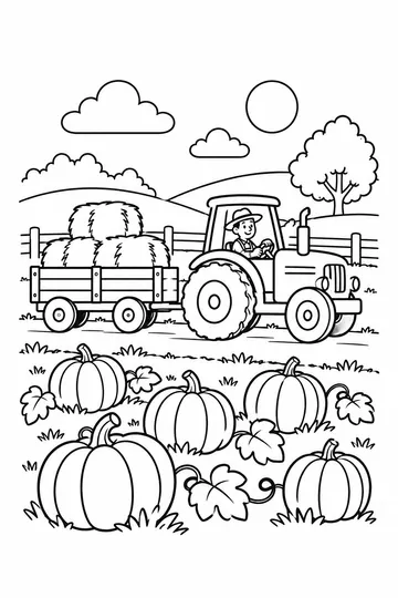 Hayride coloring page