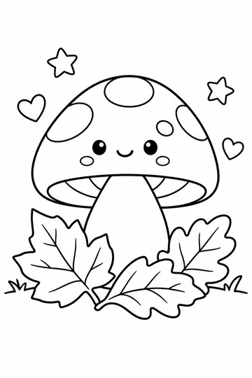 Forest Mushroom coloring page