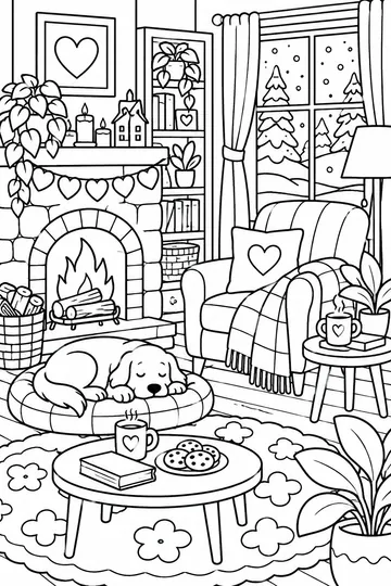 February Evening coloring page