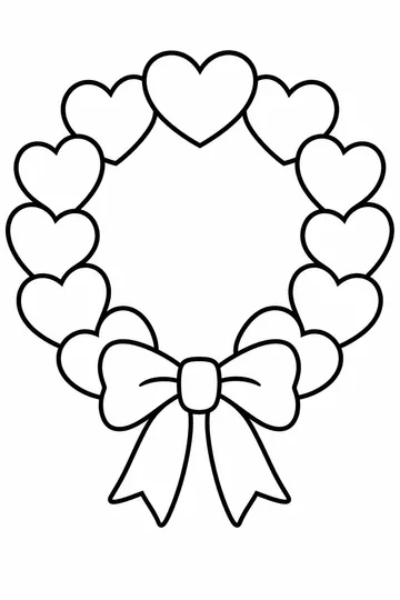 Heart Wreath coloring page