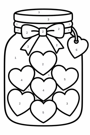 Jar of Hearts color by number to color online