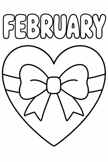February Hearts coloring page