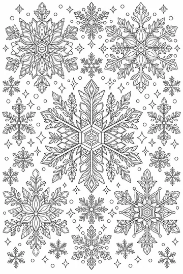 Snowflake Collection coloring page