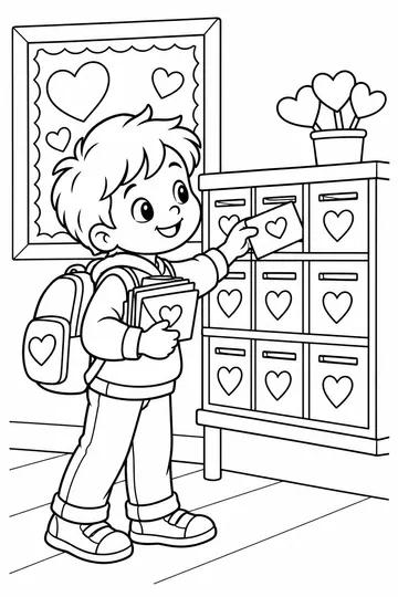 Valentine Mail Delivery coloring page