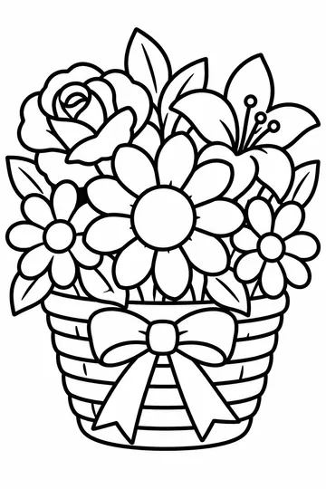 Flower Basket coloring page